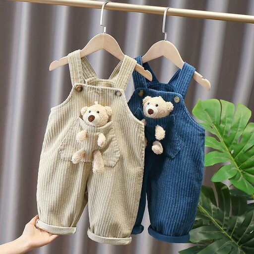 サロペット キッズ オーバーオール つり パンツ ズボン コーデュロイ 韓国風 クマ付き 子供 子ども 子供服 かわいい 秋 冬 通学 通園 おしゃれ 送料無料 サロペット キッズ オーバーオール つり パンツ ズボン コーデュロイ 韓国風 クマ付き 子供 子ども 子供服 かわいい 秋 冬 通学 通園 おしゃれ 送料無料