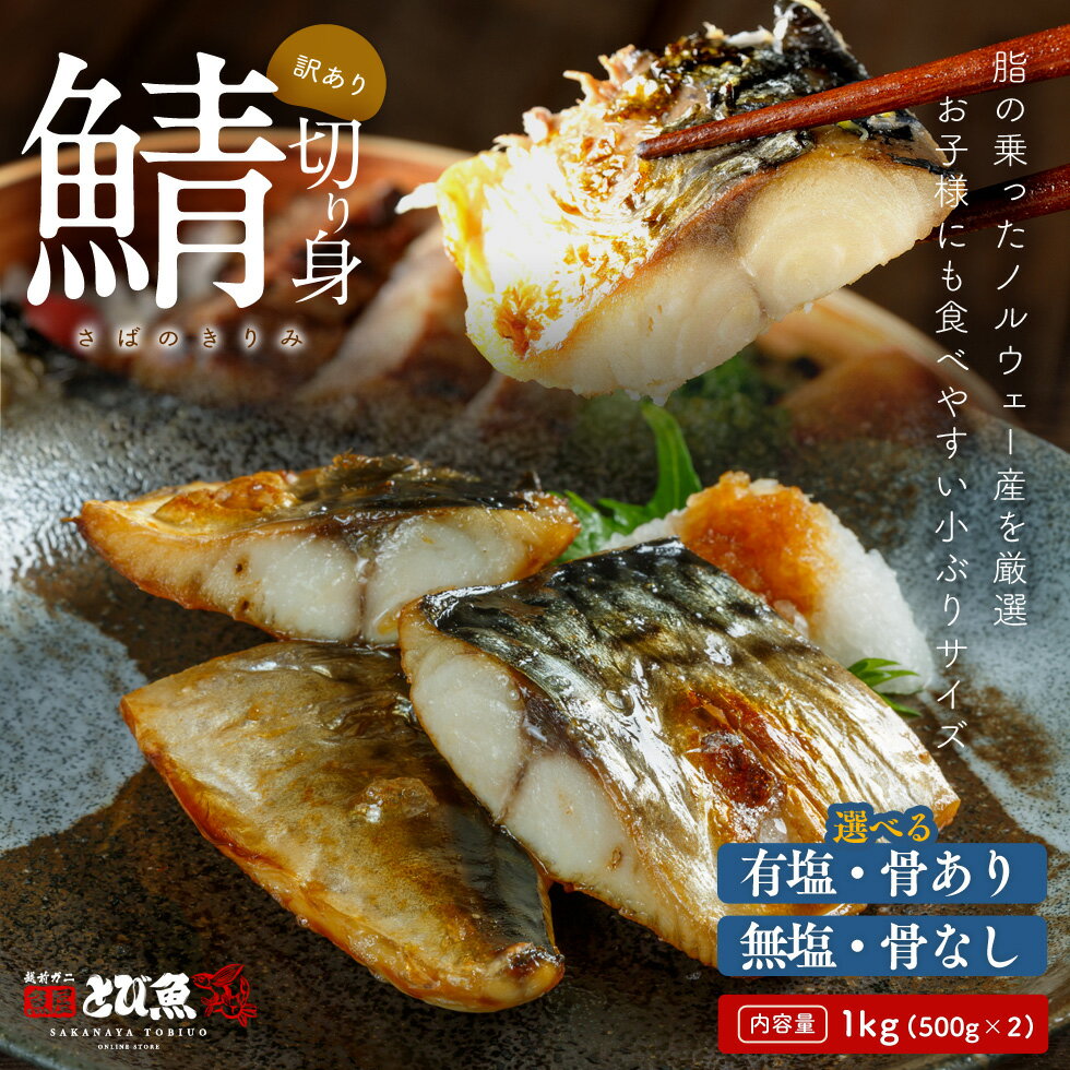 【ブラックフライデークーポンで更に100円オフ】【イーグルス感謝祭クーポンで更に100円オフ】【訳あり】 サバの切り身 1kg (500g×2) 選べる 【有塩...