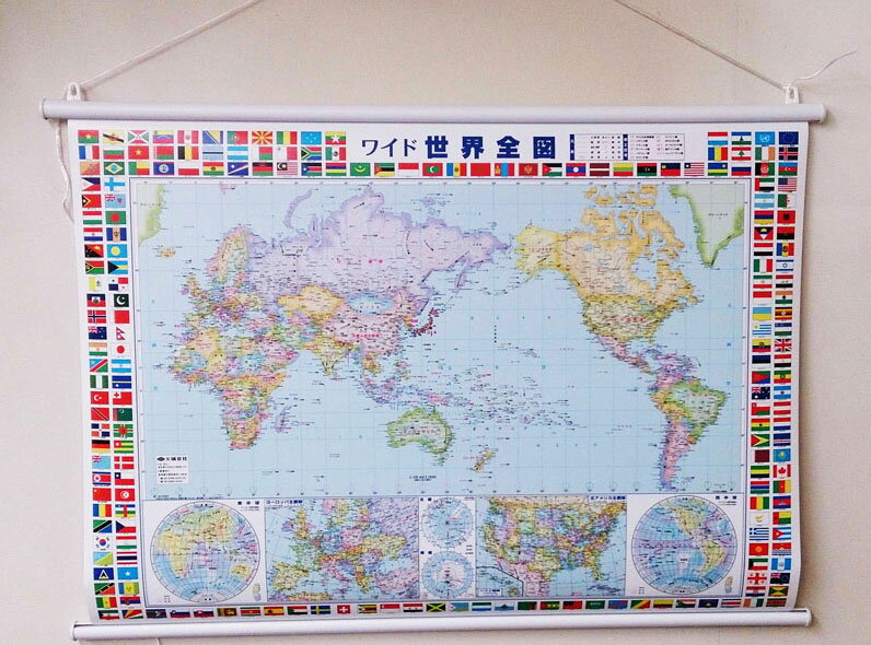 世界地図（世界全図）タペストリー（B1判）