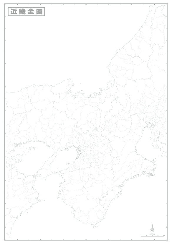 B0判　近畿白地図ポスター