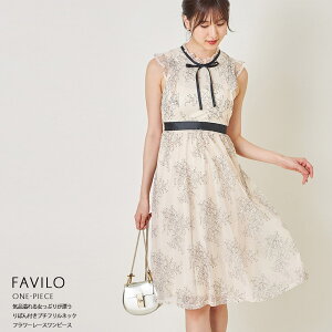 8/28〜8/31期間限定タイムセール【favilo　ファヴィーロ】tocco closet(トッコクローゼット) りぼん　フラワー　レース　ワンピース　※グレイッシュブルーの入荷はありません。