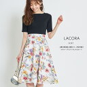 8月20日再販☆【lacora　ラコーラ】tocco closet(トッコクローゼット) Collection　≪tocco 2020 SS Flower Collection≫トッコ　tocco　レディース　フラワープリント　フレアスカート　ピンク　ブルー