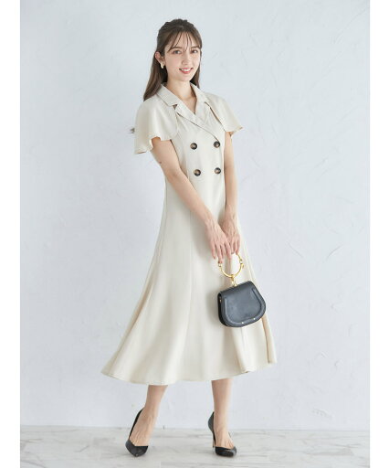 ケープトレンチライクワンピース【roquily ロキュリー】tocco closet(トッコクローゼット) ライトベージュ グレイッシュブルー 商品番号:6-183006 ケープトレンチライクワンピース【roquily ロキュリー】tocco closet(トッコクローゼット) ライトベージュ グレイッシュブルー 商品番号:6-183006