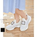 楽天toccoビジューストーン付きスニーカー【carita カリタ】tocco closet（トッコクローゼット）　オフホワイト ブラック 186-183273　※セレクト商品につき一部のカラー・サイズのみの入荷となります