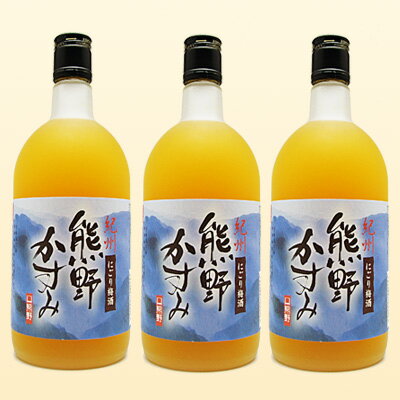 【3本セット】熊野かすみ720ml　紀州にごり梅酒（紀州南高梅使用）　化粧箱入・和歌山県産　プラム食品【果実酒】