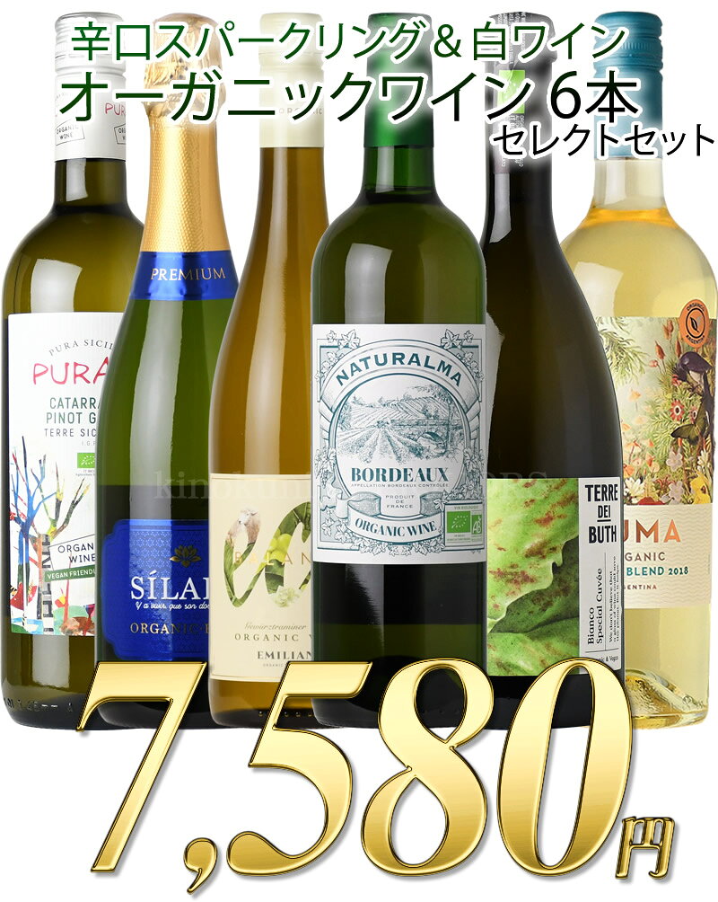オーガニックワイン 泡と白6本セット 第五弾【送料無料】辛口スパークリングワイン2本 / 辛口白ワイン4本をセット / フランス ボルドー、イタリア、スペイン、アルゼンチン産 認証オーガニックワインを選りすぐり tochikame-10004615 ワインの専門店・紀伊国屋リカーズ サンプル画像3