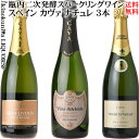 ドライな辛口 ナチュレお試し CAVA カヴァ ブリュット ナチュレ 3本セット NV スパークリングワイン 白 辛口 各750ml 【送料無料】／スペイン D.O.カヴァ／カバ ナチューレ 泡 発泡 スペインワインセット スパークリングワインセット