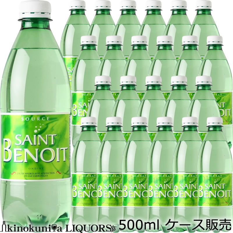 サンブノワ【500ml】24本入【ケース販売】フランス産 炭酸入りナチュラルミネラルウォーター 500ml 硬度132 やや硬水 ペットボトル 1ケース24本入【常温便発送】【送料無料】SAINT BENOIT