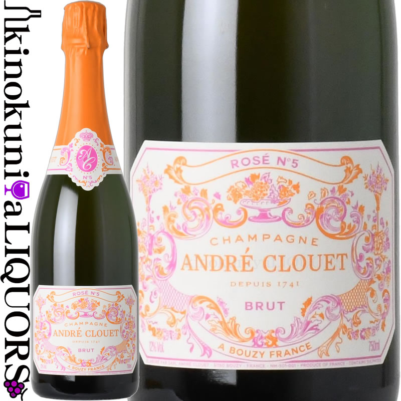 アンドレ クルエ / ブリュット ロゼ ナンバー ファイブ [NV] スパークリングワイン ロゼ 辛口 750ml / フランス シャンパーニュ A.O.C. CHAMPAGNE Grand Cru グランクリュ ANDRE CLOUET BRUT ROSE（NO.5） tochikame-10011316 ワインの専門店・紀伊国屋リカーズ パッケージ画像