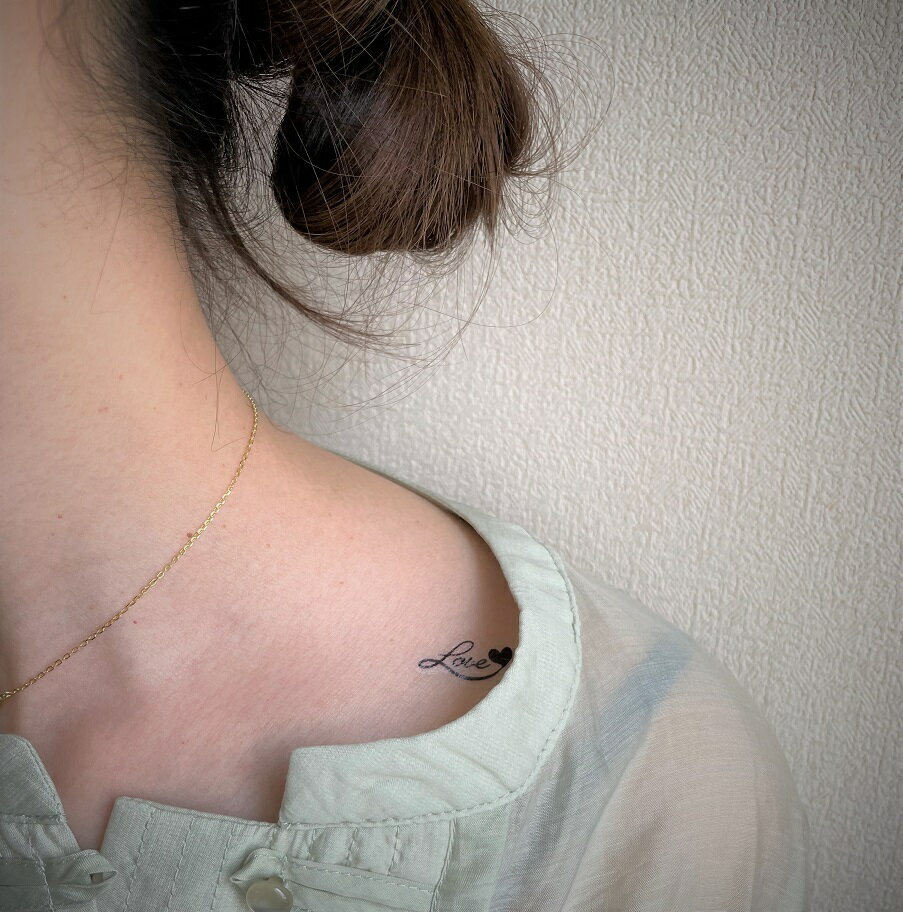 【1枚おまけキャンペーン実施中♪】Tochno タトゥーシール ステッカー 刺青シール 防水 30枚セット【H】ライン系モチーフ 単色 文字 花ハロウィン