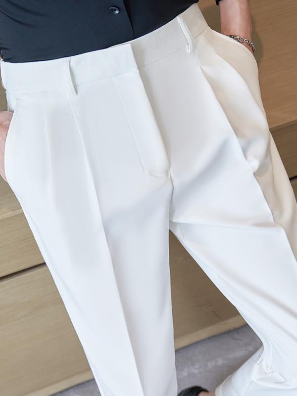 紳士服 メンズ パンツ スラックス ズボン センタープレスパンツ ストレート 九分丈...