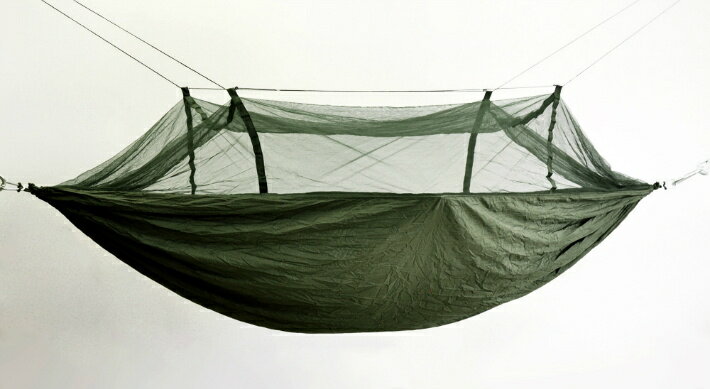 超コンパクト収納 蚊帳ハンモック 蚊も蜂も怖くない!モスキートネットつき パラシュート ハンモック ロープ付き 2人用 蚊帳 防虫通販格安セール情報 楽天 通販
