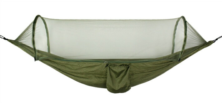 Jeepメルマガ掲載 自動膨張 モスキートハンモック 蚊帳 ハンモック ポップアップ式 簡単設置 210T パラシュート生地 ロープ カラビナ モスキートネット 耐久性 パラシュートハンモック通販格安セール情報 楽天 通販