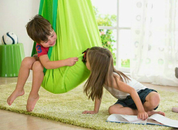 みのむしの気持ちになれるハンギングチェア 生成 コットン製 キッズ用 子供女性 吊り下げロープセット ハンモック 生成/ピンク、グリーン入荷待ち ブラウン完売 隠れ家 プレゼント通販格安セール情報 楽天 通販