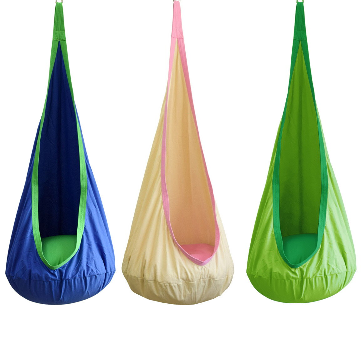 みのむしの気持ちになれるハンギングチェア 生成 コットン製 キッズ用 子供女性 吊り下げロープセット ハンモック 生成/ピンク、グリーン入荷待ち ブラウン完売 隠れ家 プレゼント通販格安セール情報 楽天 通販