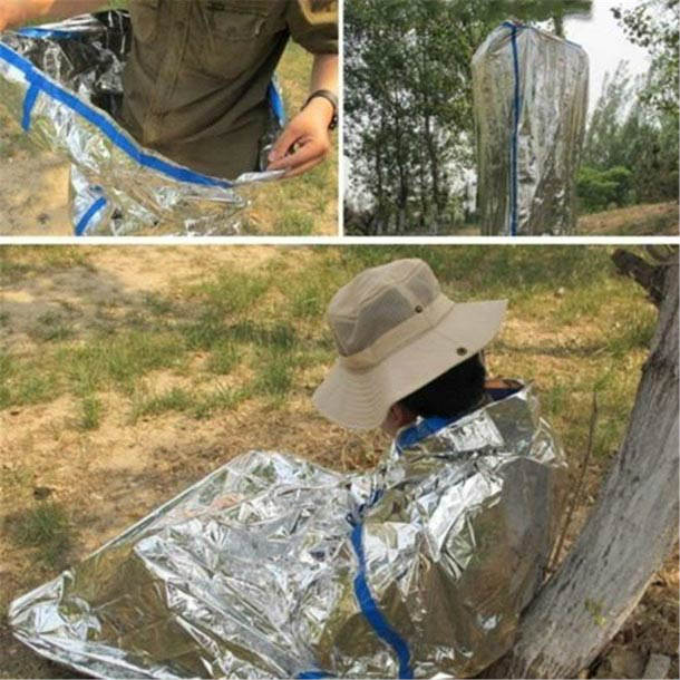 寝袋型 防寒シート 携帯用 保温 防風 アルミブランケット 防水 エマージェンシーシート 折りたたみ 登山 アウトドア 防災用品 車中泊 送料無料通販格安セール情報 楽天 通販