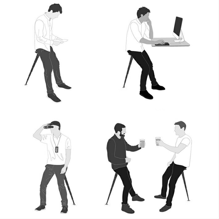 携帯用 パッカブル チェア 伸縮 椅子 ベンチやイスのない場所でも立ったまま座れる 一本足 高さ調節 可能な デザインチェア 人気通販格安セール情報 楽天 通販