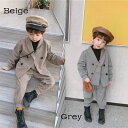 【2点セットスーツ ジャケット+パンツ】カジュアルスーツ ダブルスーツ セットアップ パンツスーツ ジャケット パンツ 男の子 キッズ ベビー 子供服 秋 冬 ...