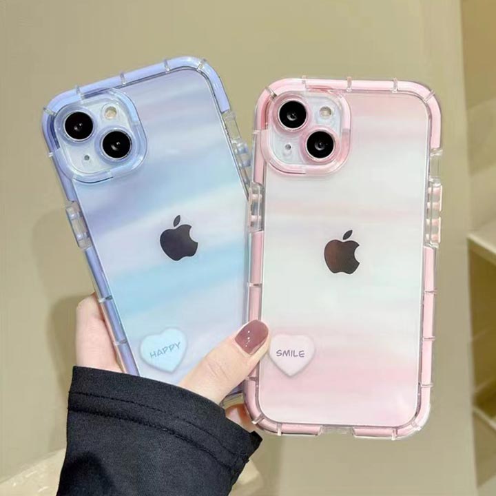 iPhoneケース iPhone 雑貨 女子 女の子 ハート ロゴ マーブル パステル シンプル カジュアル 便利 プチプラ クリア 透明 ピンク/ラベンダー iPhone14 iPhone13 iPhone12 iPhone11 Plus Pro ProMax