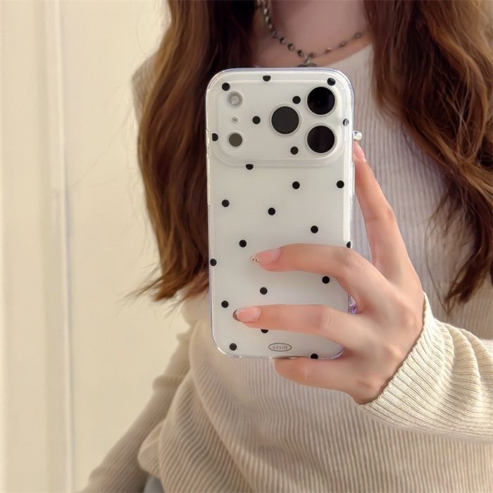 ドット柄おしゃれ アイフォン17ケース 水玉 かわいい スマホケース 大人可愛い 韓国 ホワイト iPhoneケース iPhone17 16 15 14 13 モノトーン カバー アイフォン16ケース iPhone17プロマックスケース 16プロマックスケース ガーリー フレンチカジュアル インスタ映え