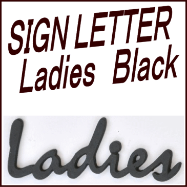 DUVE SL140BK 真鍮製 サインレター Ladies SIGN LETTER (サインプレート トイレ ブラス Brass アイアン アンティーク調 交換 カントリー おしゃれ)