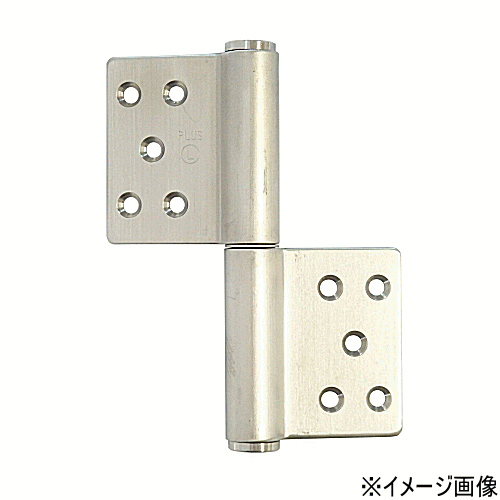 クマモト PLUS ステンレスKJ面付旗丁番 K-33-127L 左勝手 3x127mm 仕上色：ヘアーライン/ 1枚入 (丁番 蝶番 旗丁番 ヒンジ ドア 交換 金物）