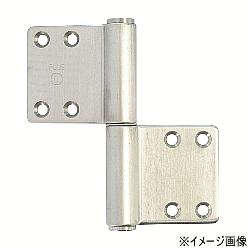 クマモト PLUS ステンレスKJ面付旗丁番 K-33A-102L 左勝手 3x102mm 仕上色：ヘアーライン / 1枚入 (丁番 蝶番 旗丁番 ヒンジ ドア 交換 金物）