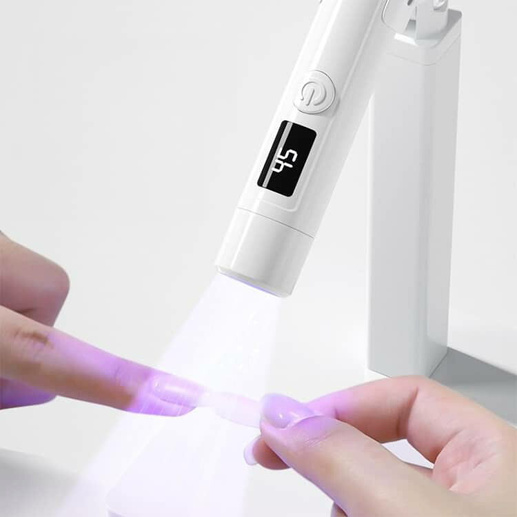 ネイルライト スタンド付き ペン型 UV LED ジェルネイル ライト スタンプ付き 360°調整可能 8s高速硬化 45s/60s 2段階タイマー Type-C 充電式 コードレス ハンディ ホルダー付き 手足両用 ミニ 小型 軽量 持ち運び便利 家庭 出張 旅行用 硬化ライト 送料無料 todayfashion-10004870 TodayFashion サンプル画像3