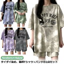 Tシャツ セットアップ トップス 春 パンツ レディース カットソー 半袖 ルームウェア トレーナー ゆったり 夏 春夏 ショートパンツ スウェット 短パン 猫...