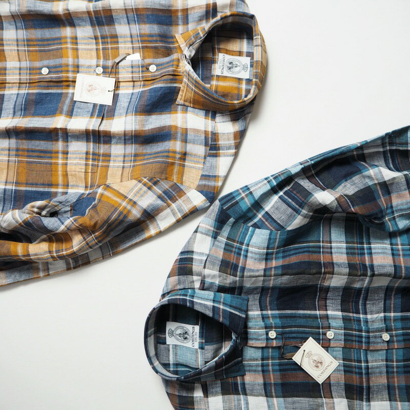 CORDINGS コーディングス リネンチェックシャツ SHJ319 MALIBU CHECK LINEN SHIRT / 2カラー