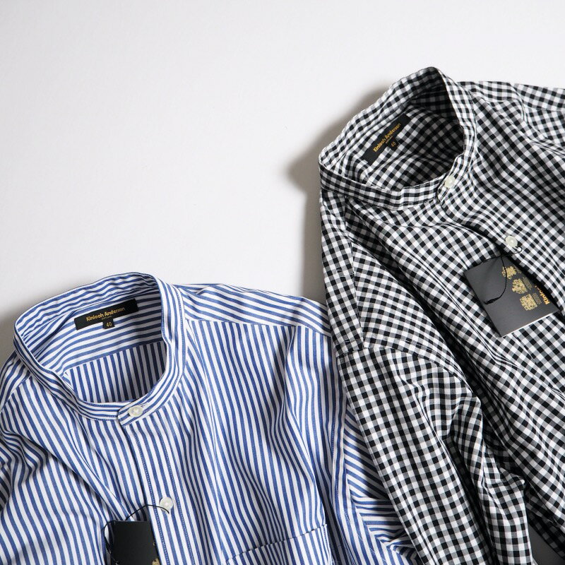 Kinloch Anderson キンロックアンダーソン バンドカラーシャツ OFFICER BAND YD SHIRTS / 2カラー