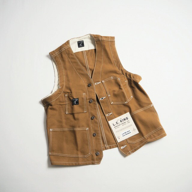 L.C. KING (POINTER BRAND) L.C. キング（ポインターブランド） ワークベスト BROWN DUCK SHELBY UTILITY VEST