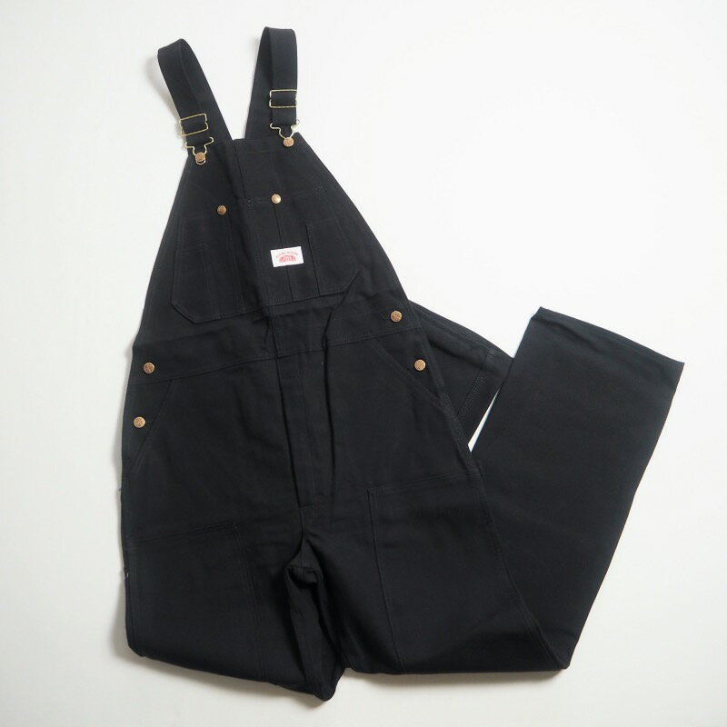 ROUND HOUSE ラウンドハウス MADE IN USA ブラックダックオーバーオール #383 DOUBLE KNEE BIB OVERALLS / BLACK