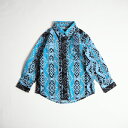 【アウトレット品 60%オフ(商品入替の為)】Wrangler KIDS ラングラー キッズウェスタンシャツ BOY'S CHECOTAH WESTERN SHIRT #BC1277M 幼児サイズ / BLUE
