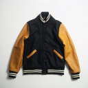 Dehen fB[G f[w X^W A[hWPbg VARSITY JACKET / BLACKxRUST