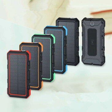 ソーラー充電器 20000mAh 大容量 LEDライト ポータブル スマートフォン ワイヤレス充電 置くだけ充電 スマホ充電器 急速充電 ソーラーチャージャー 太陽光 type c タイプC iPhone/Android/Galaxy対応