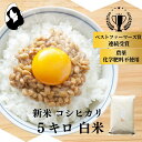 【 先行予約 】【 料理王国100選 入選! ベストファーマーズ賞 受賞! 】 コシヒカリ 白米 5kg 新米予約 令和7年産 無農薬 自然栽培 特別栽培 農家...
