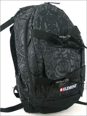 【ELEMENT】エレメントBACK PACK(バックパック)ベストサイズなデイパックスケートボードセット可能ミュージックプレイヤー収納ポケット付き