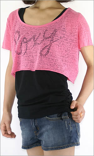 【ROXY】ロキシーオフショルとタンクトップのコンビWOMEN'S TEEシャツ（レディースTシャツ） 1