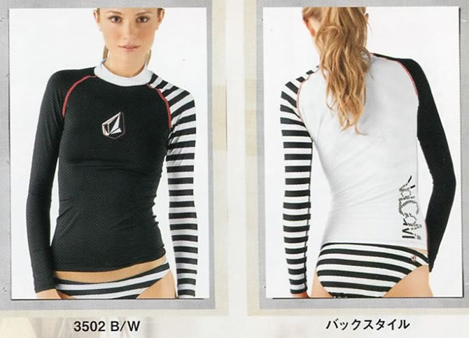 【VOLCOM】ボルコム女性用長袖ラッシュガード（レディース水着）
