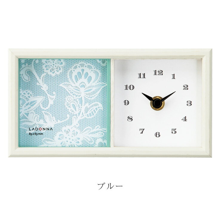 フォトフレーム 写真立て 写真 入れ たて フレーム置時計 一体型 ブライダル 結婚 お祝い 時計付きフレーム スクエアサイズ かわいい シンプル 北欧 インテリア 寝室 リビング 贈り物 プレゼント 出産 ギフト おしゃれ 誕生日 引越し [2]