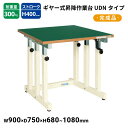 サカエ ギヤー式昇降作業台 サカエリューム天板 UDN-097FEN W900×D750×H680〜1080