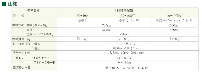 【エントリーでp10倍!】ストラパック 半自動梱包機 iQ-400NA IQ-400FC D-56後継品 3