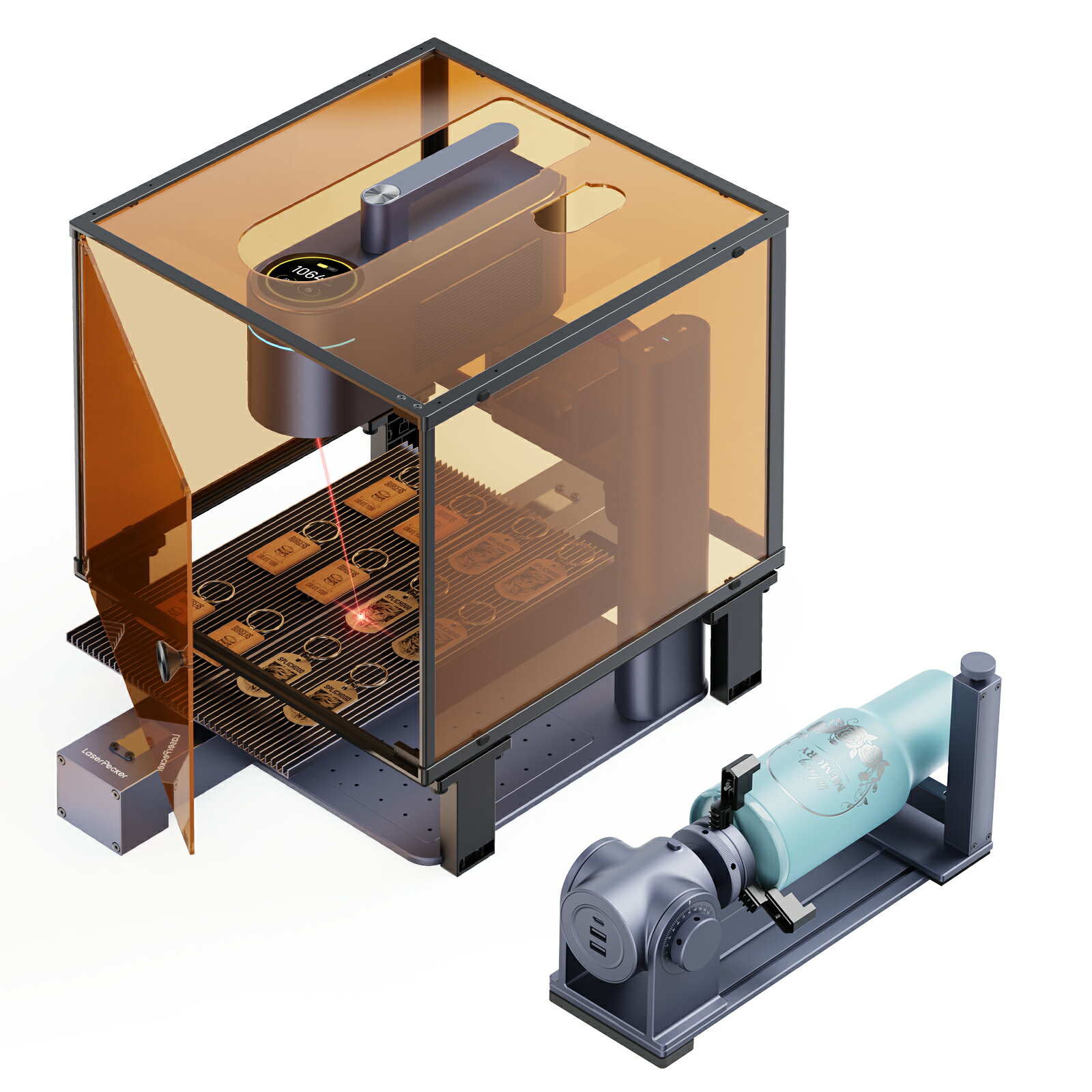 ビジネス用レーザー彫刻機 LaserPecker4 デュアルレーザーカッター 8K超微細彫刻 木材 アクリル プラスチック 金属 ステンレス鋼 アルミニウム ジュエリー対応 家庭用レーザー刻印機 金属対応 diy プレゼント 日本語アプリ PC&スマホ対応