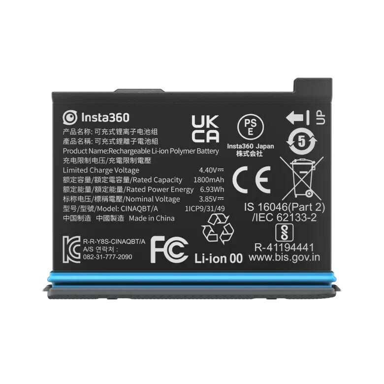 Insta360 X3 バッテリー 1800mAh Battery | CINAQBT/A　【Insta360日本正規代理店】 1