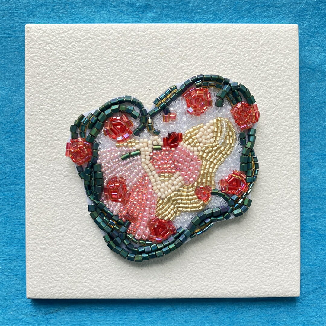 ビーズ刺しゅうキット『beads de OHANASHI』ジャックと豆の木 童話 動物 可愛い 刺しゅう 初心者 図案 手作り 趣味 癒し モチーフ ブローチ ギフト