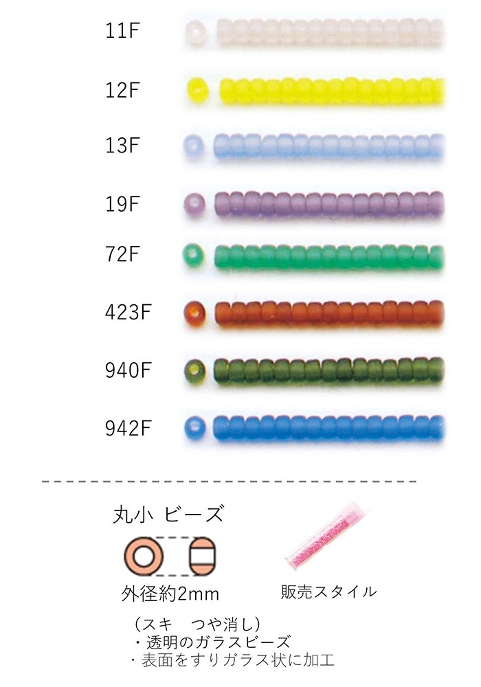 丸小ビーズ(スキ つや消し) NO.11F〜942F クィーンビーズ 4g 420粒 (NO.11F 12F 13F 19F 72F 423F 940F 942F) トーホービーズ TOHO グラスビーズ【トーホービーズ公式】(TOHO グラスビーズ パーツ アクセサリー)