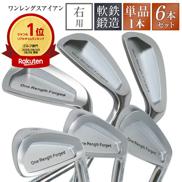 ワンレングスアイアン 6本セット 単品 ワンレングス 軟鉄鍛造 アイアン 6本セット #5 #6 # ...