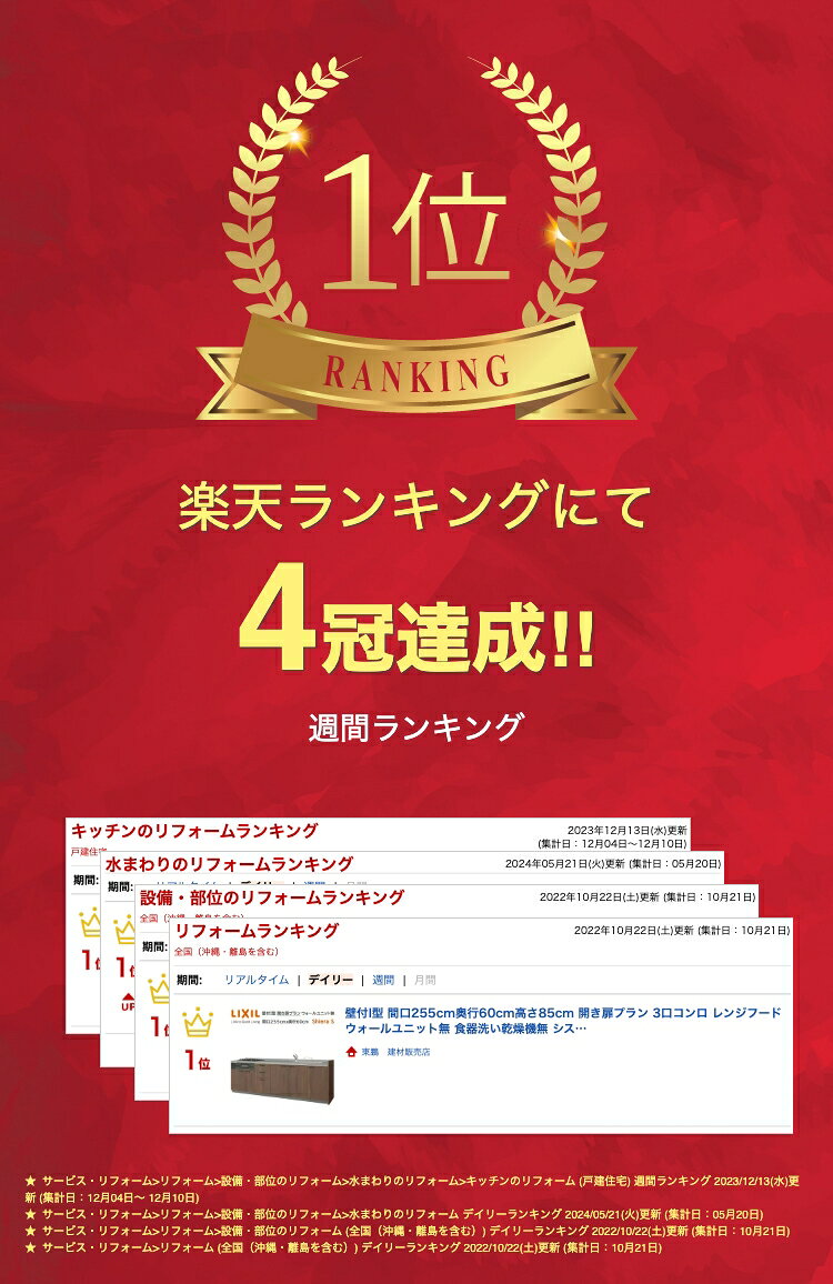 【7月限定ポイント3倍+エントリーで最大100%Pバック】壁付I型 間口間口255cm 奥行6...
