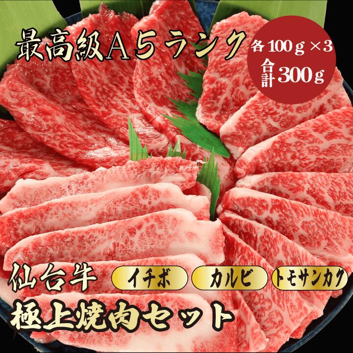 【★送料無料★仙台牛焼肉セット合計300g】　(イチボ 10